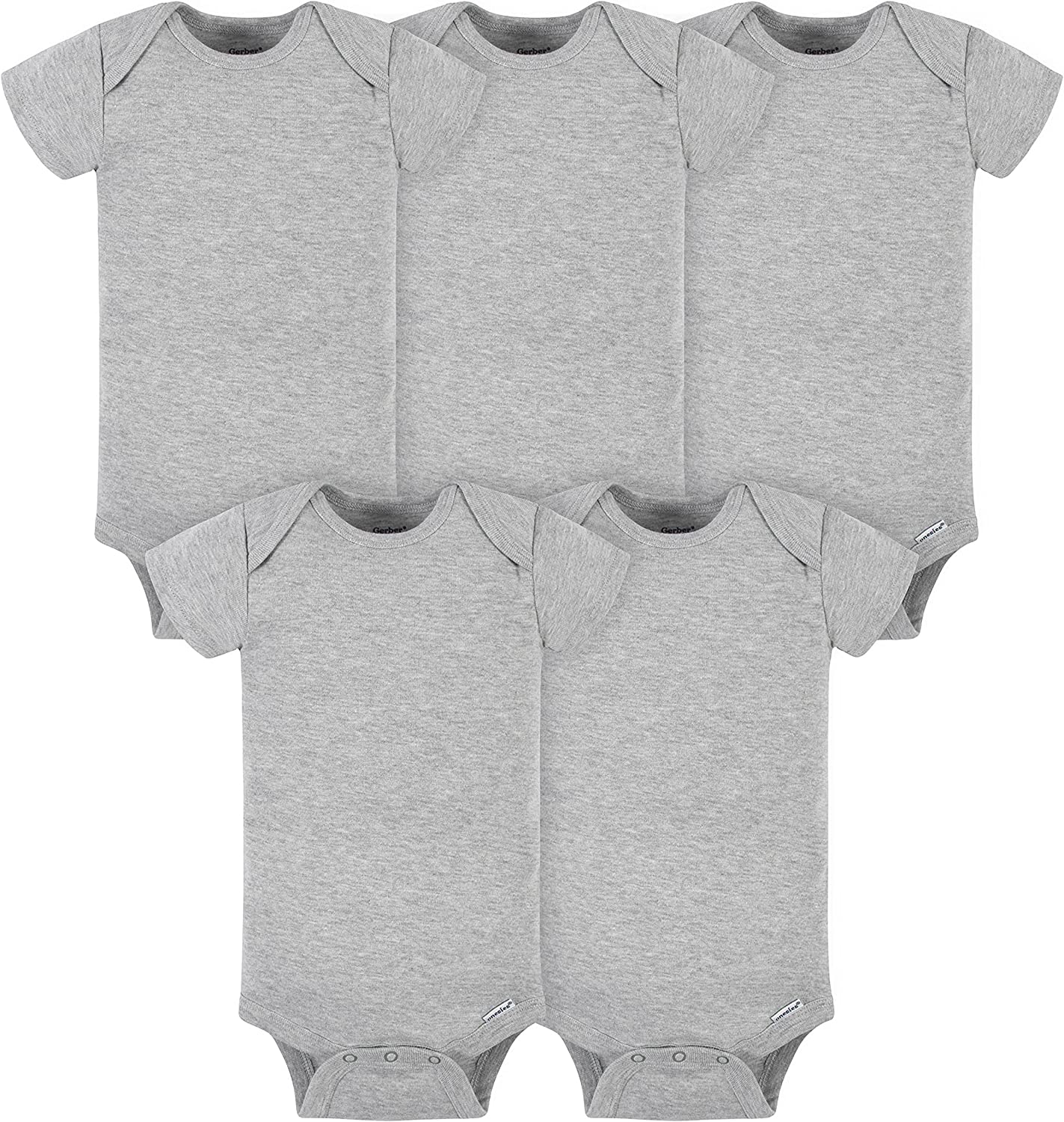 230816023046117_1 Gerber unisex-baby 5-pack Solid Onesies Bodysuits - Image 1
